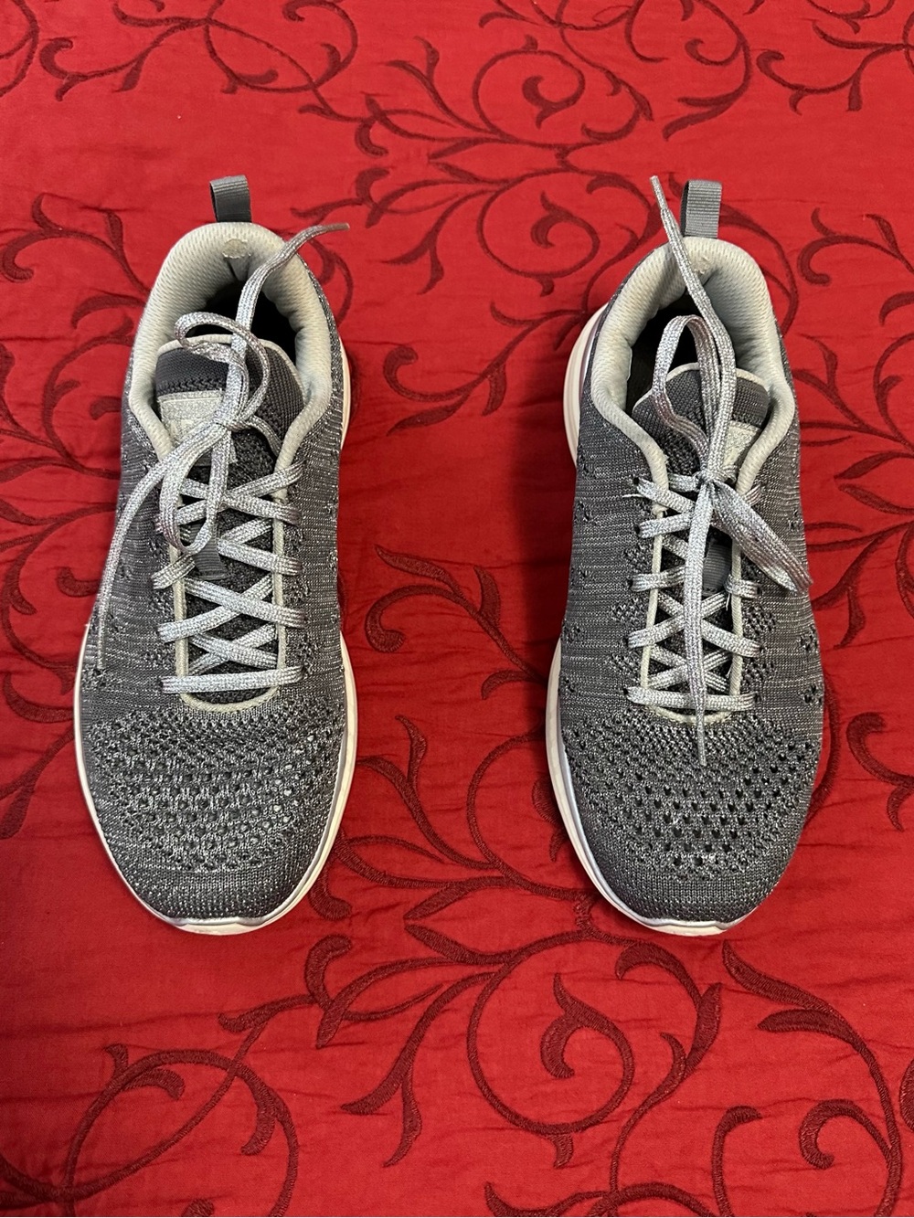 APL Men's Grey Knit Slip-On Running Sneakers